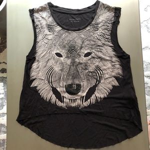 ALL SAINTS Wolf Print Crop Top, Small